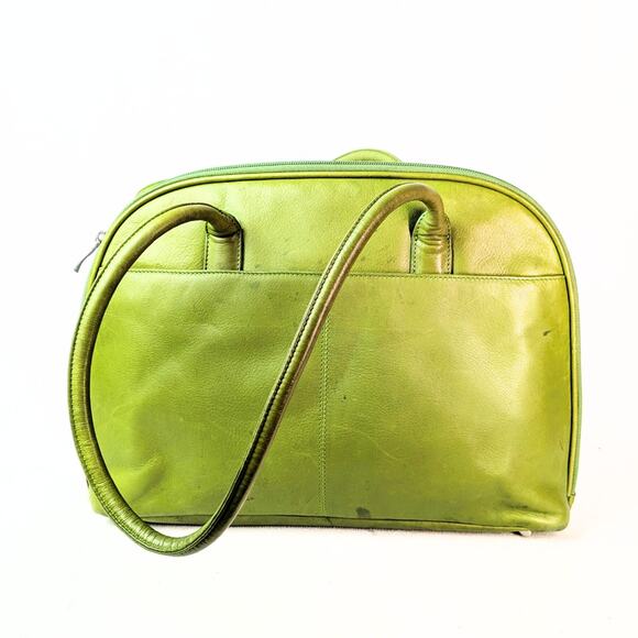 Osgoode Marley Vibrant Green Leather Laptop / Shoulder Bag - Picture 2 of 9